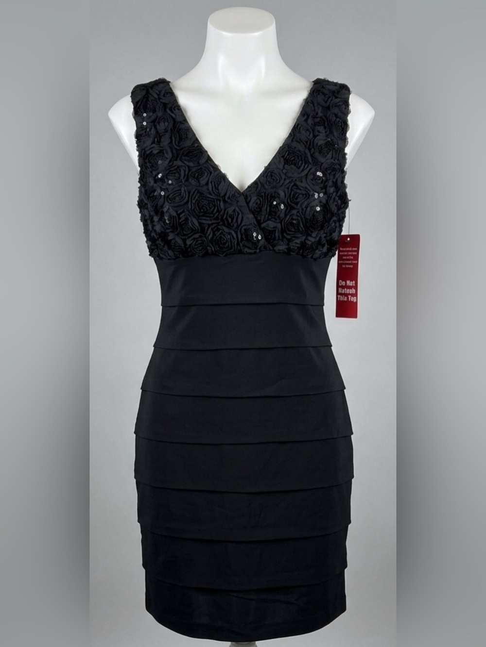Enfocus Studio Black Floral Appliqué Chemise